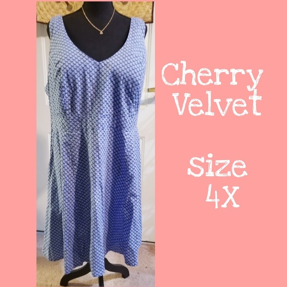 Cherry Velvet Dresses & Skirts - Cherry Velvet "houndstooth" dress size 4X